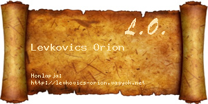 Levkovics Orion névjegykártya