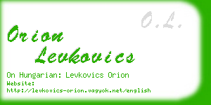 orion levkovics business card